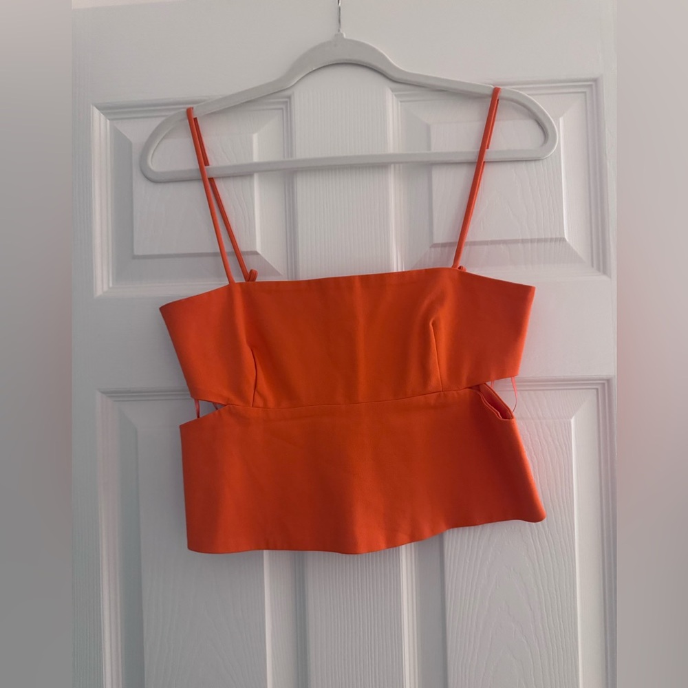 Zara Orange Red Camisole Crop Top